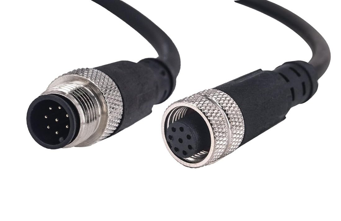 Solacrion® M12 8-Pin A code Male to Female Connector Cable –