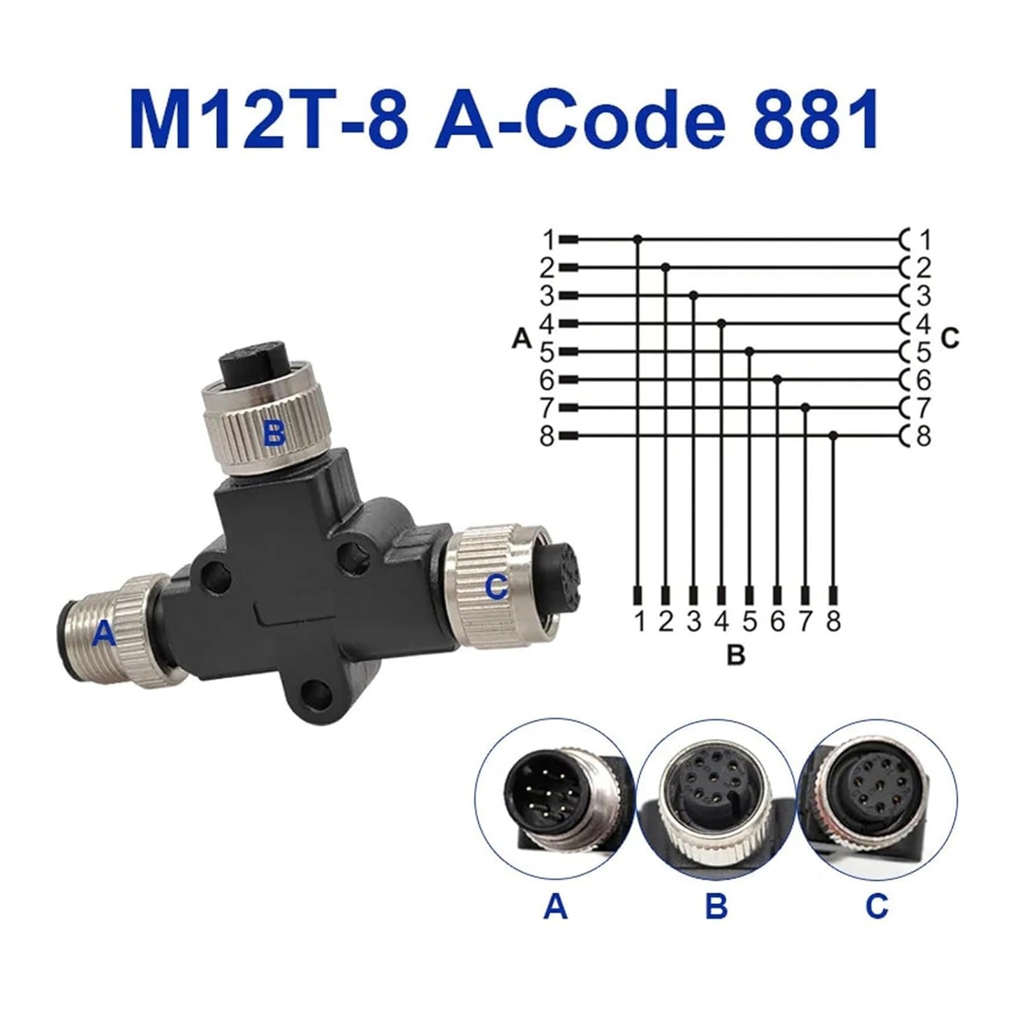 Solacrion® T M12 8pin M/2F connector