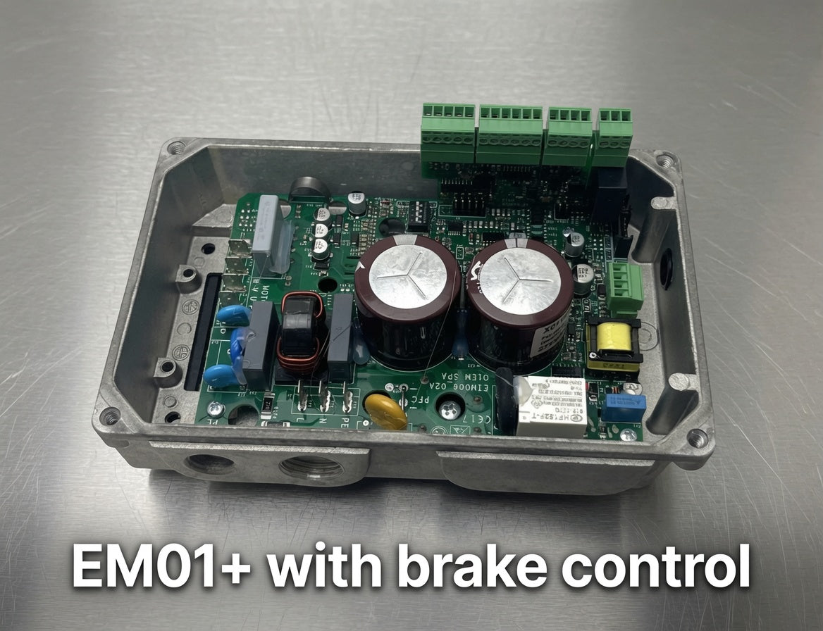 EM01+ brake control & IP56 case.