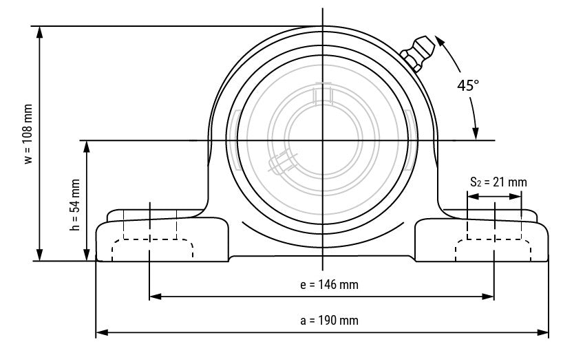 SP209-45 Stainless Pillow Block Bearing